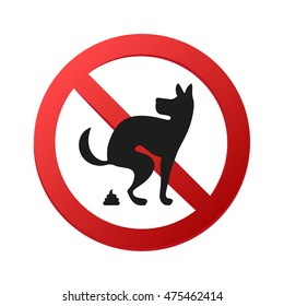 Vector stock illustration of a warning sign "No dog pooping"