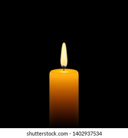 Vector stock illustration of yellow candle on black background