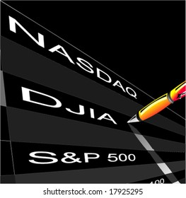 VECTOR Stock Index Quotation Table With Pencil