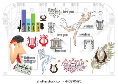 Vector stock infographics. Design elements on theme of theater.