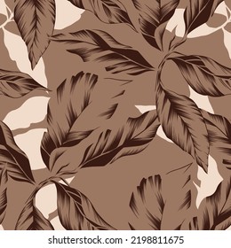 vector stock leaf pattern on cream background