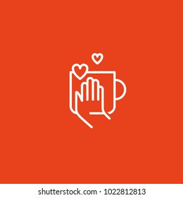Vector stock logo, abstract cafe, cafeteria and bistro vector template. Illustration design of logotype business coffee. Vector cup with drink icon.