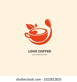 Vector stock logo, abstract cafe, cafeteria and bistro vector template. Illustration design of logotype business coffee. Vector cup with drink icon.