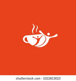 Vector stock logo, abstract cafe, cafeteria and bistro vector template. Illustration design of logotype business coffee. Vector cup with drink icon.