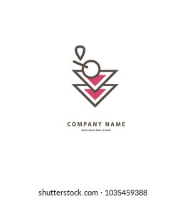 Vector stock logo, abstract cocktail vector template. Illustration design of elegant logotype party. Vector icon for alcohol drinks.