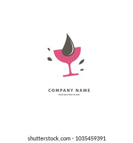 Vector stock logo, abstract cocktail vector template. Illustration design of elegant logotype party. Vector icon for alcohol drinks.