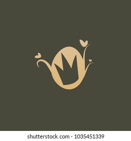 Vector stock logo, abstract crown vector template. Illustration design of elegant, premium and royal logotype queen and king crown on a dark background. Vector icon of wedding.