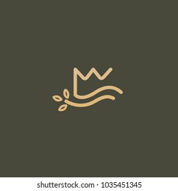 Vector stock logo, abstract crown vector template. Illustration design of elegant, premium and royal logotype queen and king crown on a dark background. Vector icon of wedding.