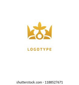 Vector stock logo, abstract crown vector template. Illustration design of elegant, premium and royal logotype queen and king crown on a dark background. Vector icon of wedding.