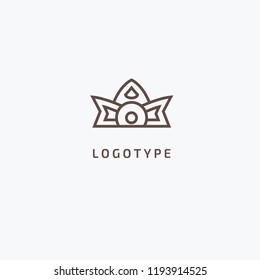 Vector stock logo, abstract crown vector template. Illustration design of elegant, premium and royal logotype queen and king crown on a dark background. Vector icon of wedding.