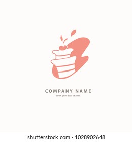 Vector stock logo, abstract dessert vector template. Illustration design of cartoon logotype candy store. Vector icon sweet cake.