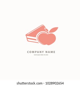 Vector stock logo, abstract dessert vector template. Illustration design of cartoon logotype candy store. Vector icon sweet cake.
