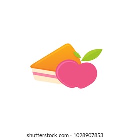 Vector stock logo, abstract dessert vector template. Illustration design of cartoon logotype candy store. Vector icon sweet cake.