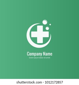 Vector stock logo, abstract medical vector template. Illustration design of business logotype clinic. Vector people and cross web icon. 
