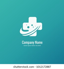 Vector stock logo, abstract medical vector template. Illustration design of business logotype clinic. Vector people and cross web icon. 