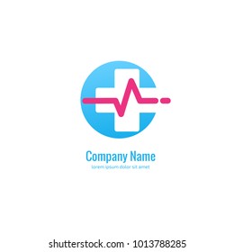 Vector stock logo, abstract medical vector template. Illustration design of business logotype clinic. Vector people and cross web icon. 