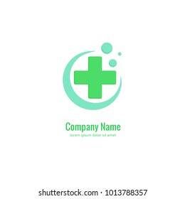 Vector stock logo, abstract medical vector template. Illustration design of business logotype clinic. Vector people and cross web icon. 