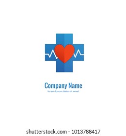 Vector stock logo, abstract medical vector template. Illustration design of business logotype clinic. Vector people and cross web icon. 