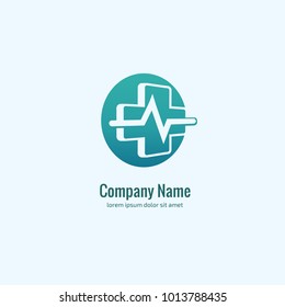 Vector stock logo, abstract medical vector template. Illustration design of business logotype clinic. Vector people and cross web icon. 