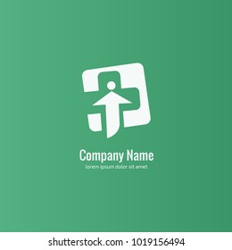 Vector stock logo, abstract medical vector template. Illustration design of business logotype clinic. Vector people and cross web icon. 