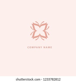 Vector stock logo, abstract monogram vector template. Illustration design of elegant, premium and royal logotype. Vector icon of wedding. Cosmetics, Spa, Beauty salon Decoration Boutique vector logo