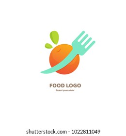 Vector stock logo, abstract natural food vector template. Illustration design of logotype business cooking. Vector nutrition web icon.