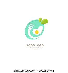 Vector stock logo, abstract natural food vector template. Illustration design of logotype business cooking. Vector breakfast web icon.