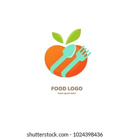 Vector stock logo, abstract natural food vector template. Illustration design of logotype business cooking. Vector nutrition web icon.