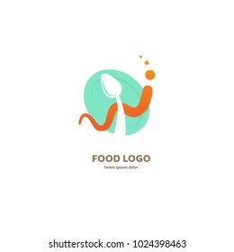 Vector stock logo, abstract natural food vector template. Illustration design of logotype business cooking. Vector nutrition web icon.