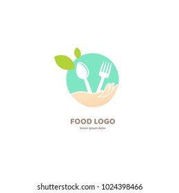 Vector stock logo, abstract natural food vector template. Illustration design of logotype business cooking. Vector nutrition web icon.