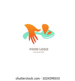 Vector stock logo, abstract natural food vector template. Illustration design of logotype business cooking. Vector nutrition web icon.