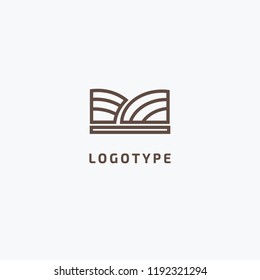 Vector stock logo, abstract nature sign. Illustration design of elegant, premium and royal logotype bakery, bread, agroculture, grain, millet, field, flour. Vector icon of gold ear.