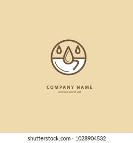 Vector stock logo, abstract sign of cafe, vector template of cafeteria and bistro. Illustration design of monoline, minimalistic, simple logotype coffee. Vector icon cup with drink.