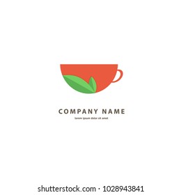 Vector stock logo, abstract sign of cafe, vector template of cafeteria and bistro. Illustration design of silhouette brown logotype coffee. Vector icon cup with drink. 