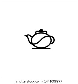 Vector stock logo, abstract sign of cafe, vector template of cafeteria and bistro. Illustration design of monoline, minimalistic, simple logotype coffee. Vector icon cup with drink.