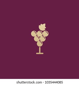 Vector stock logo, abstract wine vector template. Illustration design of elegant logotype wine store on a dark claret background. Vector icon for restaurant menu.