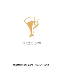 Vector stock logo, abstract wine vector template. Illustration design of elegant logotype wine store. Vector icon for restaurant menu.