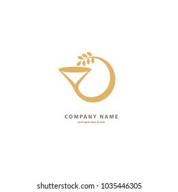 Vector stock logo, abstract wine vector template. Illustration design of elegant logotype wine store. Vector icon for restaurant menu.