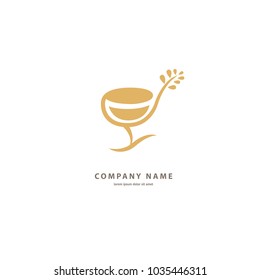 Vector stock logo, abstract wine vector template. Illustration design of elegant logotype wine store. Vector icon for restaurant menu.
