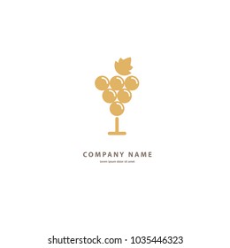 Vector stock logo, abstract wine vector template. Illustration design of elegant logotype wine store. Vector icon for restaurant menu.