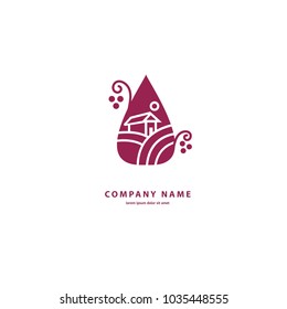 Vector stock logo, abstract wine vector template. Illustration design of elegant logotype wine store. Vector icon for restaurant menu.