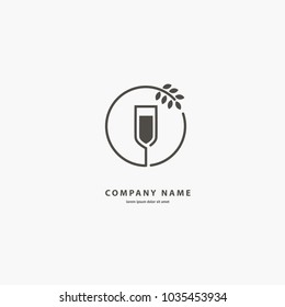 Vector stock logo, abstract wine vector template. Illustration design of elegant logotype wine store. Vector icon for restaurant menu.