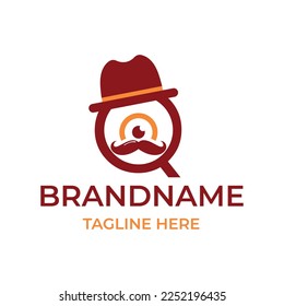 Vector stock logo design with detective and crime theme