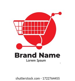 Vector stock logo of a shopping cart silhouette