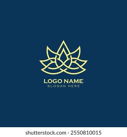 Vector Stock Lotus Flower Logo Inspiración Estética