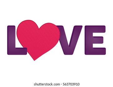 Vector stock of love typography design, happy valentines background