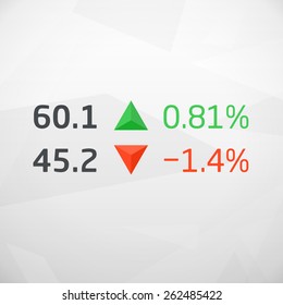 Vector Stock Market Data With Arrows, Vector Illustration