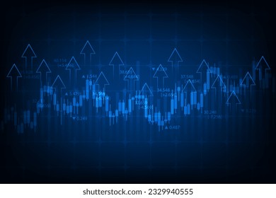 Vector stock market graph trading chart with arrows