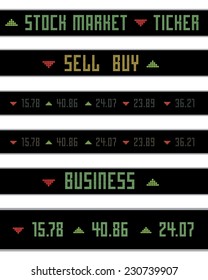 Vector Stock Market Ticker Information And Numbers Set