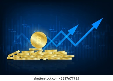 Vector stock market trading graph exchange cryto currency concept.